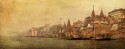 Cuadro panorámico del Río Ganges en Varanasi (antiguo Benarés), India nº09