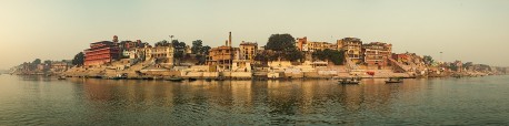 Fotografía panorámica del Río Ganges en Varanasi (antiguo Benarés), India nº12
