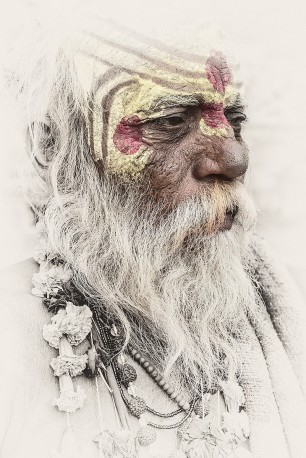 Fotografía vertical de un Sadhu, India nº02