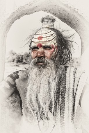 Fotografía vertical de un Sadhu, India nº04