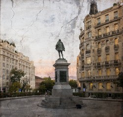 Cuadro estatua Miguel de Cervantes, Madrid nº03