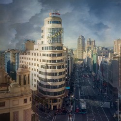 Cuadro vertical de la Gran Vía de Madrid nº04