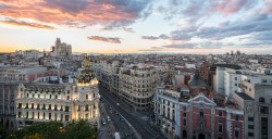 Cuadro de la calle Gran vía de atardecer de Madrid nº04