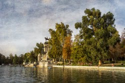Cuadro lago El Retiro y Monumento a Alfonso XII de Madrid nº07
