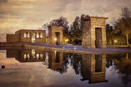 Cuadro Templo de Debod de noche en Madrid nº04