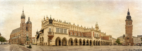 Cuadro panorámico Plaza del Mercado de Cracovia, Polonia nº01