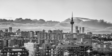 Imagen panorámica de Madrid B&N nº02