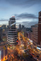 Cuadro Edificio Carrión y Calle Gran Vía Madrid nº05 (Anocheciendo)