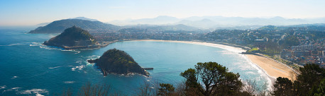 Fotografía panorámica de la playa de la Concha, San Sebastian nº01